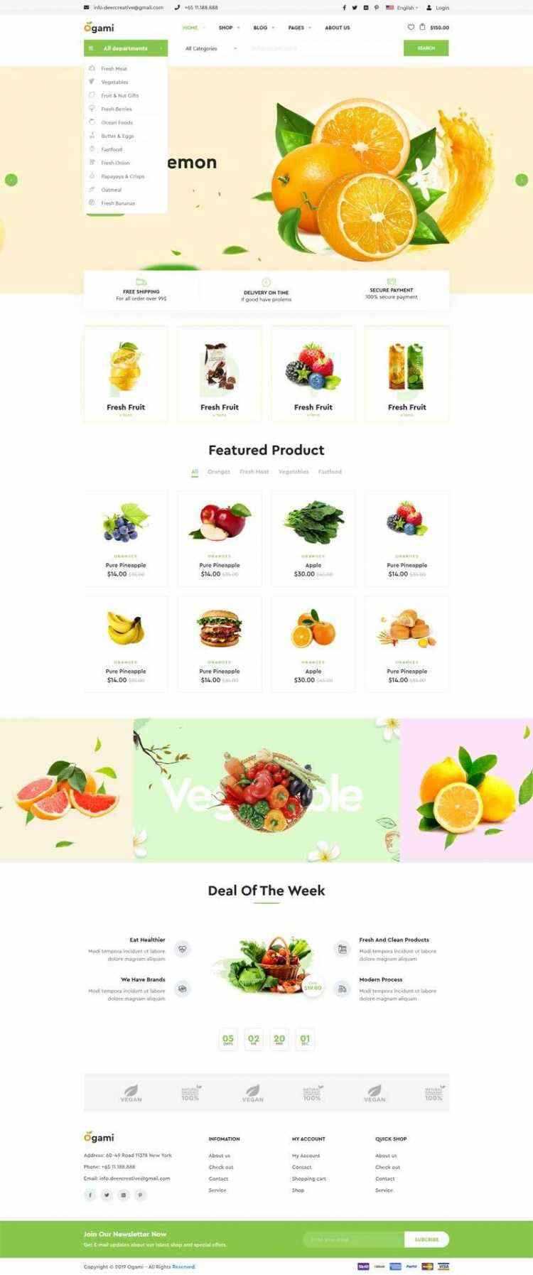 多用途的响应式食品商城网站-捌零源码