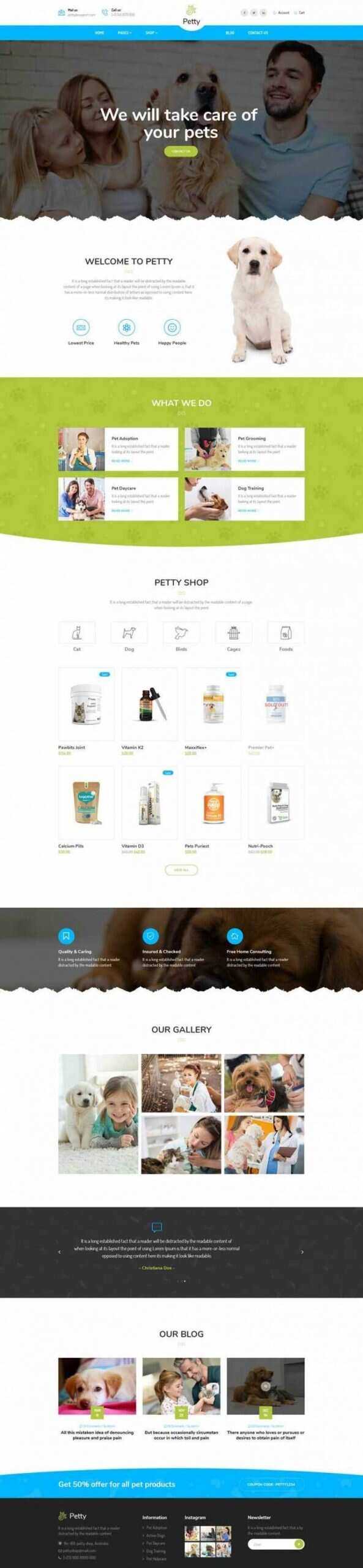 Bootstrap扁平响应式宠物商店宠物医院网站-捌零源码