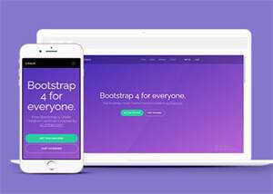 简洁紫色精美Bootstrap4网站模板-捌零源码