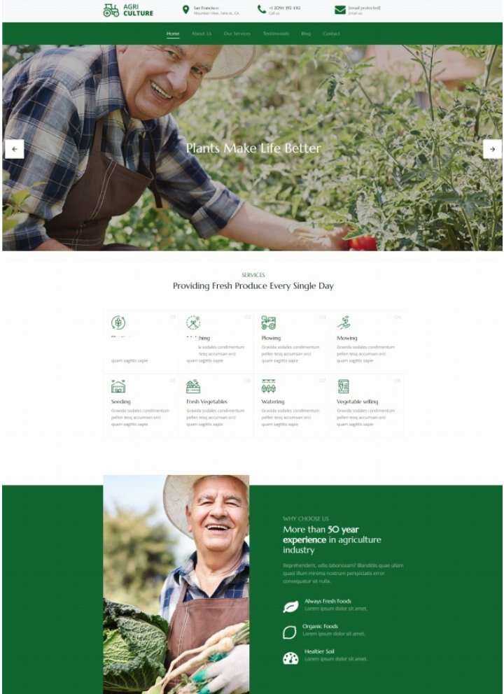 Bootstrap绿色有机果蔬农场html模板-捌零源码