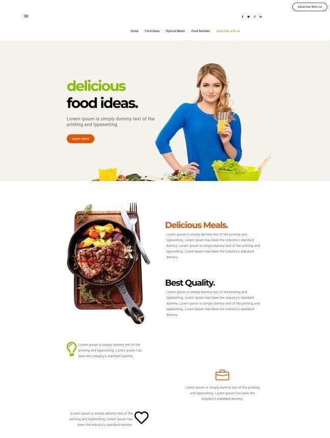健康营养美食宣传网站HTML5模板-捌零源码