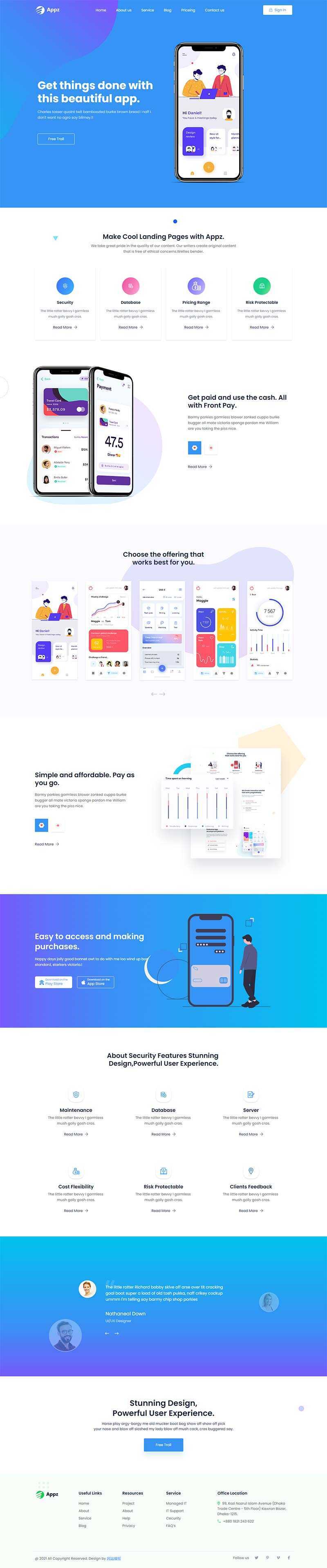 bootstrap手机app应用软件官网HTML5模板-捌零源码