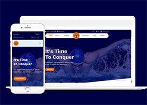 宽屏游泳用品商店HTML5模板下载-捌零源码