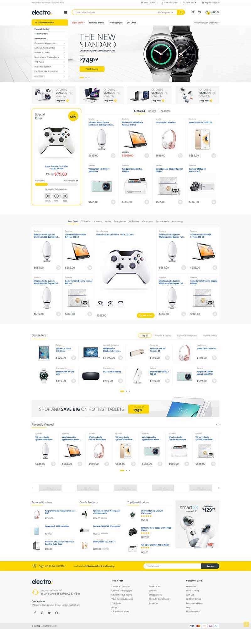 简洁明亮的综合型电子商城html模板-捌零源码