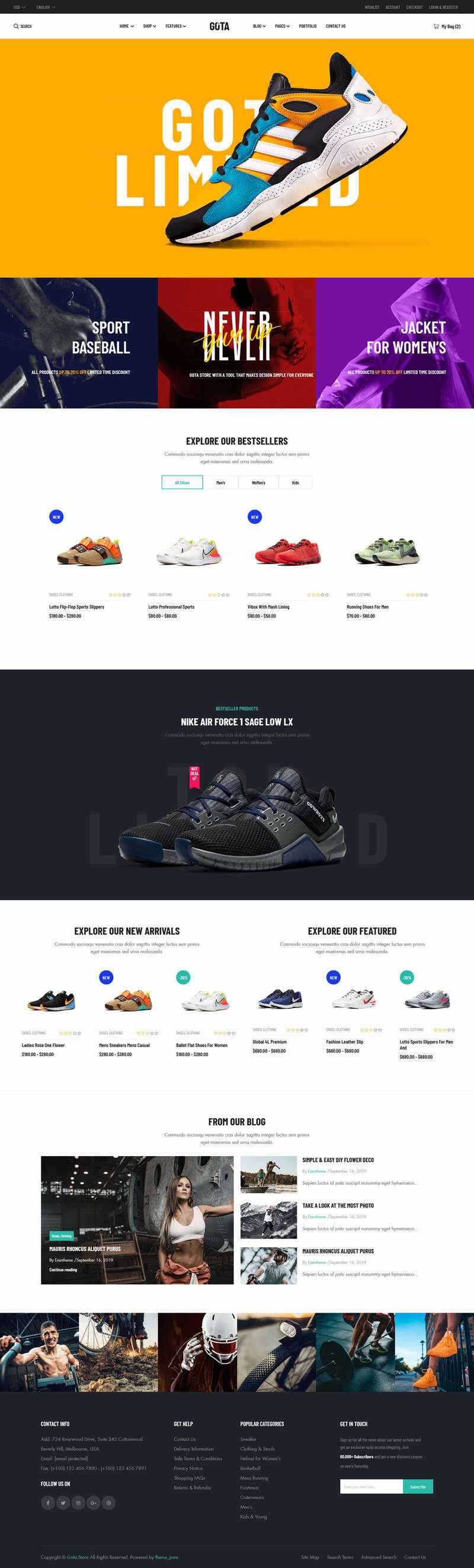 bootstrap响应式品牌运动鞋商城HTML5模板-捌零源码