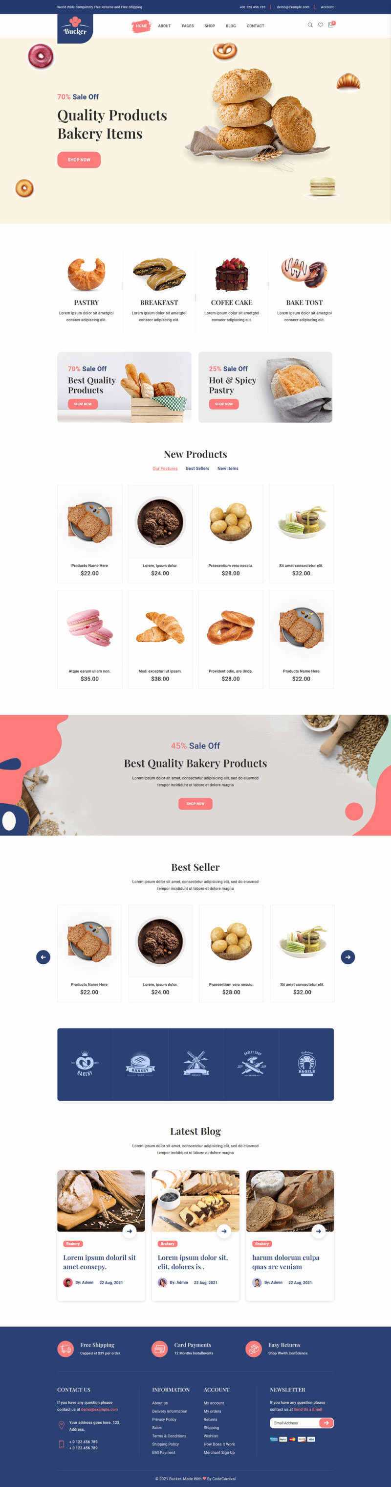 Bootstrap5甜品面包店铺HTML电商模板-捌零源码