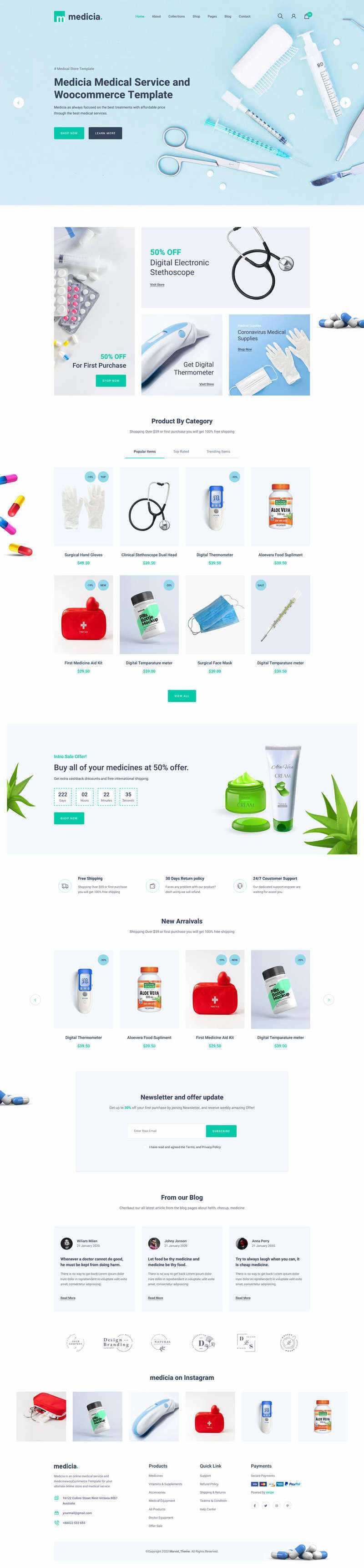 Bootstrap4医疗保健用品电子商务HTML5模板-捌零源码