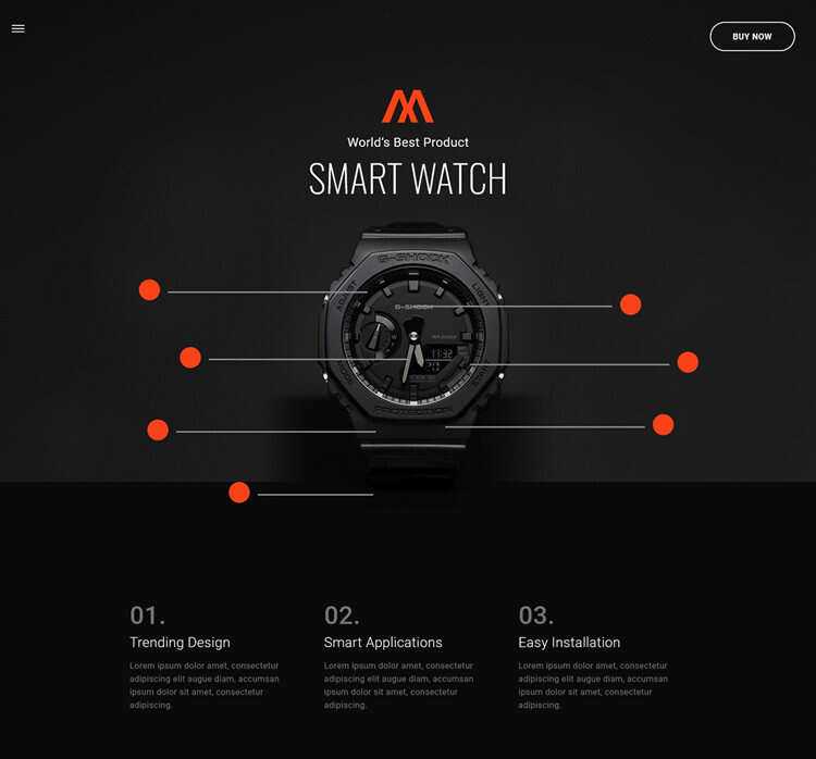 时尚腕表产品介绍html5模板-捌零源码