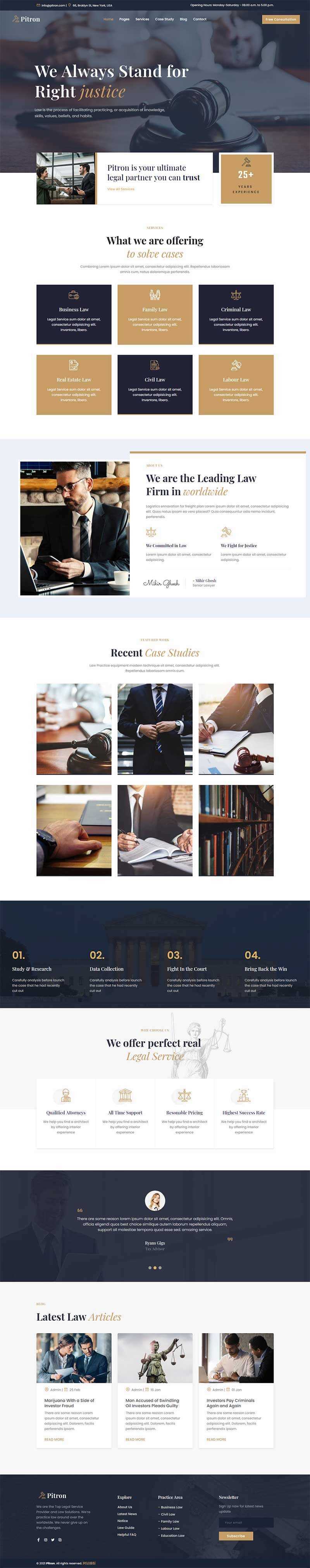 Bootstrap律师事务所网页html模板-捌零源码